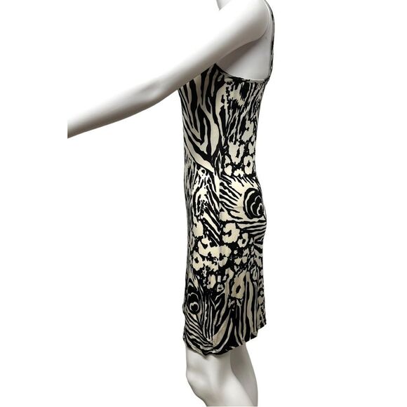 VINTAGE Hale Bob 90s Y2K 2000s Feather Print Slinky Sheer Sexy Slip Dress S XS - Picture 10 of 14